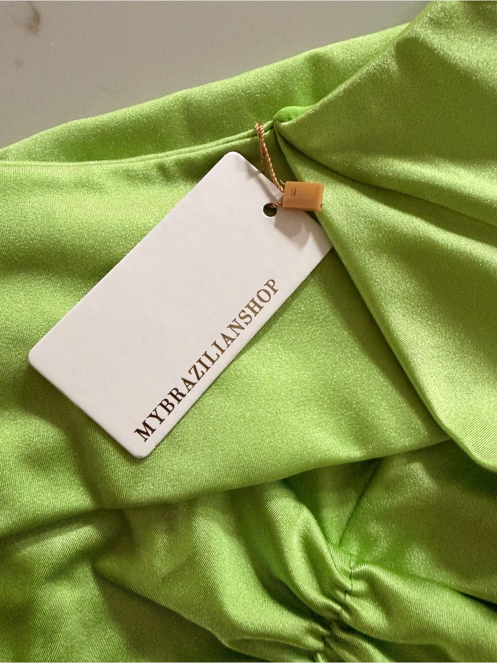 MYBRAZILIANSHOP Lime Green Satin Piece
